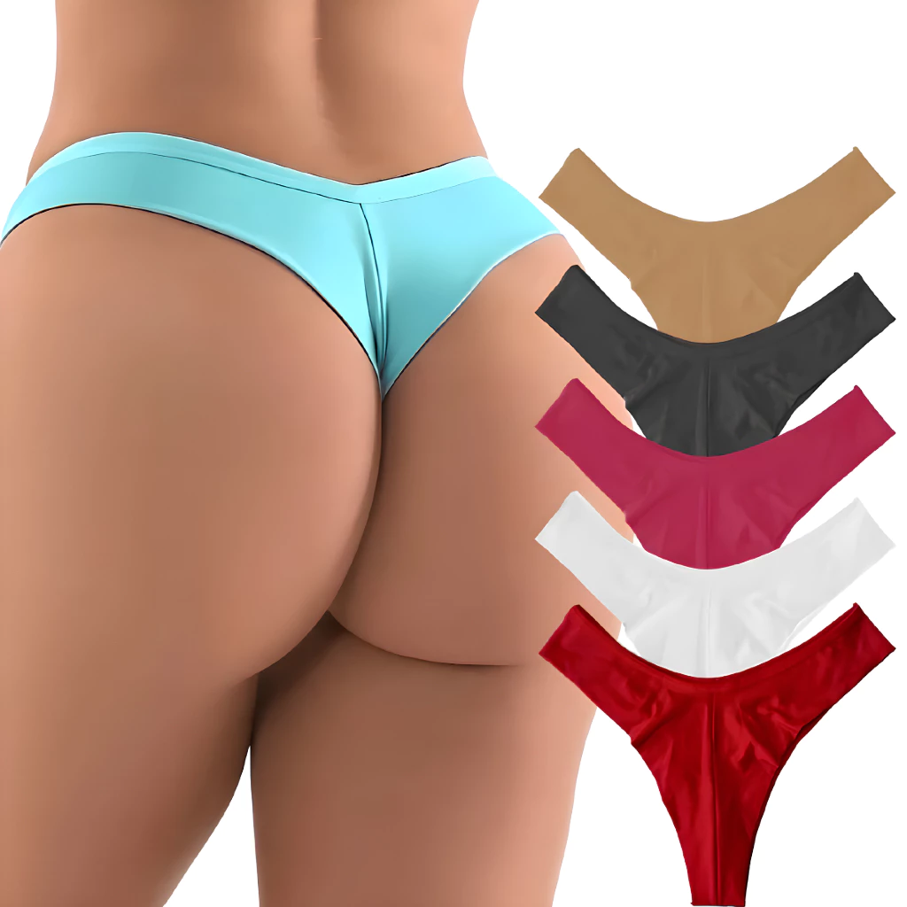 5 calcinhas fio dental duplo sem costura na parte do bumbum não marca a roupa
